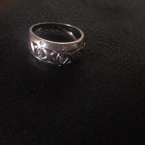 14k White Gold Diamond Ring Size 5